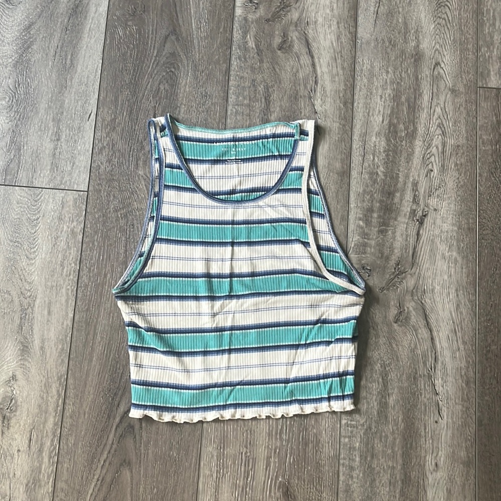 Trendy OBX Theme Striped Crop Top